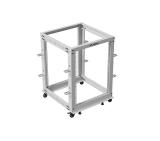 Lanberg open rack 19" 15U 600x600-1100 adjustable, grey