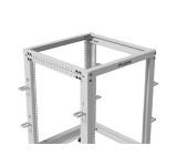 Lanberg open rack 19" 15U 600x600-1100 adjustable, grey