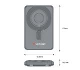 Verbatim Charge 'n' Go 2C Power Bank Magnetic Wireless 5000mAh with 2 USB-C Cables & Stand Grey