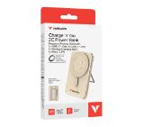 Verbatim Charge 'n' Go 2C Power Bank Magnetic Wireless 5000mAh with 2 USB-C Cables & Stand Gold