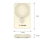 Verbatim Charge 'n' Go 2C Power Bank Magnetic Wireless 5000mAh with 2 USB-C Cables & Stand Gold