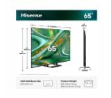 Hisense 65"E8S, 4K Ultra HD 3840x2160, ULED, Quantum Dot,144 Mhz, HDR 10+, HLG, Dolby Vision, Smart TV,Light Sensor,WiFi Direct, BT, Anyview Cast,Built-in,Subwoofer, 4xHDMI, 2xUSB, LAN, CI+, DVB-T2/C/S2, Black