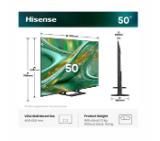 Hisense 50" E8S, 4K Ultra HD 3840x2160, ULED, Quantum Dot,144 Hz,HDR 10+, HLG, Dolby Vision, DTS Virtual X, Smart TV, WiFi, Light Sensor, BT, Anyview Cast, 4xHDMI, 2xUSB, LAN, CI+, DVB-T2/C/S2, Singale Stand, Black