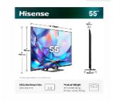 Hisense 55"A7S, 4K Ultra HD 3840x2160, Quantum Dot, Light Sensor,HDR 10+, HLG, Dolby Vision, Dolby Atmos, Smart TV, Voice Control,2x10 W + 20 W ,WiFi 5GHz, WiFi Direct, BT, Anyview Cast, 3xHDMI, 2xUSB, LAN, DVB-T2/C/S2, Black