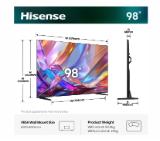 Hisense 98" E7S, 4K Ultra HD 3840x2160, Quantum Dot, 144Hz, Light Sensor,IPS, HDR 10+, HLG, Dolby Vision IQ, Dolby Atmos, Smart TV, WiFi 5GHz, WiFi Direct, BT, Anyview Cast, 4xHDMI, 2xUSB, LAN, CI+, DVB-T2/C/S2, Black