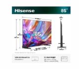Hisense 85" E7S, 4K Ultra HD 3840x2160, Quantum Dot, 60Hz, Light Sensor,IPS, HDR 10+, HLG, Dolby Vision IQ, Dolby Atmos, Smart TV, WiFi 5GHz, WiFi Direct, BT, Anyview Cast, 3xHDMI, 2xUSB, LAN, CI+, DVB-T2/C/S2, Black