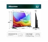 Hisense 32" A5S, Full HD 1920x1080, QLED, Quantum Dot, HDR, HLG, DTS HD, Light Sensor, Dolby Audio, Smart TV, WiFi, WiFi Direct, 2xHDMI, 2xUSB, LAN, CI+, DVB-T2/C/S2, Black
