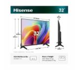 Hisense 32" A4S, HD 1366x768,3000:1, DLED, HLG, DTS Virtual X, Smart TV, WiFi, WiFi Direct, BT, VIDAA U7,Anyview Cast, 2xHDMI, 2xUSB, LAN, CI+, DVB-T2/C/S2, Black