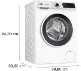 Bosch WGJ244A2BY, SER6, Washing machine 9kg, A, 1400rpm, 52/72dB(A), i-DOS, Iron Assist, AntiStain 4, waveDrum 65l, White-blackgrey door, HC, Inclined direct touch display