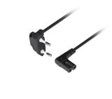 Lanberg CEE 7/16->IEC 320 C7 Euro (Radio) Power Cord 1.8M Angled VDE Black