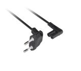 Lanberg CEE 7/16->IEC 320 C7 Euro (Radio) Power Cord 3 m Angled VDE Black