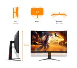 AOC C27G4Z2, 27" Curved 1500R, Fast VA, WLED, 1920x1080@260Hz (OC, Native 240Hz), 1ms GtG, 0.3ms MPRT, 300cd m/2, 3000:1, Adaptive Sync, FlickerFree, Low Blue Mode, Tilt, Height Adjust, Swivel, 2xHDMI, DP