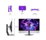 AOC AG326UZD2, 31.5" QD-OLED, 3840x2160@240Hz, 0.03ms GtG, 250cd m/2 (SDR), 1000cd m/2 (HDR), 1.500.000:1, 80M:1, Adaptive Sync, FlickerFree, LowBlue Mode, 8Wx2, Tilt, Height Adjust, Pivot, Swivel, 2xHDMI, DP, USB hub, KVM