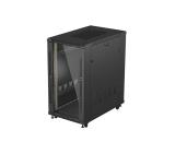 Lanberg Rack Cabinet 19" Free-Standing 22U/600X1000 (FlAT Pack) With Glass Door Black