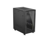 Lanberg Rack Cabinet 19" Free-Standing 22U/600X1000 (FlAT Pack) With Glass Door Black