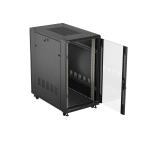 Lanberg Rack Cabinet 19" Free-Standing 22U/600X1000 (FlAT Pack) With Glass Door Black