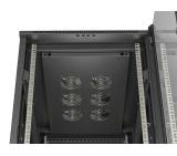 Lanberg Rack Cabinet 19" Free-Standing 22U/600X1000 (FlAT Pack) With Glass Door Black