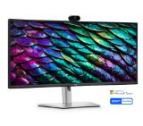 Dell P3426WEB, 34" Curved Conferencing Monitor, IPS Anti-Glare, 5ms, 100 Hz, 1500:1, 300 cd/m2, WQHD 3440x1440, 99% sRGB, HDMI, Display Port, USB-C Hub, RJ45, Webcam, Mic, Speacers, KVM Switch, PD 90W, Height Adjustable, Pivot, Swivel, Tilt, Black