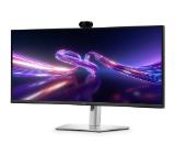 Dell P3426WEV, 34.1"  Curved Webcam Monitor, IPS Anti-Glare, 5ms, 100 Hz, 1500:1, 350 cd/m2, UW-QHD 3440x1440, 99% sRGB, HDMI, Display Port, USB-C Hub, RJ45, Webcam, KVM Switch, PD 90W, Height Adjustable, Pivot, Swivel, Tilt, Black