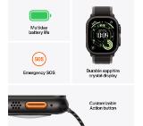Apple Watch Ultra 3 Cellular 49mm Black Titanium Case with Black Titanium Milanese Loop - Large