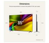 LG 85NU850B3LA, 85" 4K Ultra HD Smart TV, 3840x2160, DVB-T2/C/S2, Alpha 7 AI Processor, HDR10 / HLG, webOS 26 ThinQ, VRR / ALLM / HGiG, 4K Super Upscaling, WiFi 5, Voice Controll, Bluetooth 5.3, AirPlay 2, LAN, CI, HDMI eARC,AI Sound Pro, Google Cast, 2