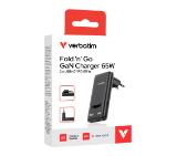 Verbatim Fold 'n' Go GaN Charger 65W EU plug Black