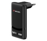 Verbatim Fold 'n' Go GaN Charger 65W EU plug Black