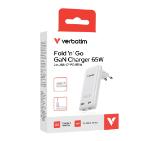 Verbatim Fold 'n' Go GaN Charger 65W EU plug White