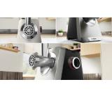 Bosch MFWS835M, SER8, Meat mincer, Blocking power: 2500W, 4,5 kg/min, 10-year motor, dishwasher safe, tomato press, kebbe att., sausage att., silver black