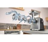 Bosch MFWS820M, SER8, Meat mincer, Blocking power: 2500W, 4,5 kg/min, 10-year motor, dishwasher safe, kebbe att., sausage att., silver black