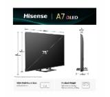Hisense 75" A7Q, 4K Ultra HD 3840x2160, QLED, HDR 10+, HLG, Dolby Vision, Dolby Atmos, Smart TV, Light Sensor, WiFi Direct, BT, Anyview Cast, 3xHDMI, 2xUSB, LAN, CI+, DVB-T2/C/S2, Black