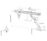 Neomounts Monitor arm 10-32" - gas spring - Topfix - 180°-stop