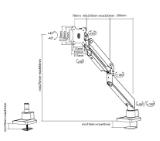 Neomounts Monitor arm 10-49" - gas spring - Topfix - 180°-stop