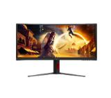 AOC CU34G4CA, 34" Curved 1500R, Fast VA, WLED, 3440x1440@180Hz, 1ms GtG, 0.5ms MPRT, 450cd m/2, 3000:1, Adaptive Sync, FlickerFree, Low Blue Light, Tilt, Height Adjust, Swivel, 2xHDMI, DP, USB hub