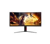 AOC CU34G4ZCA, 34" Curved 1500R, Fast VA, WLED, 3440x1440@250Hz, 1ms GtG, 0.3ms MPRT, 450cd m/2, 3000:1, Adaptive Sync, FlickerFree, Low Blue Light, Tilt, Height Adjust, Swivel, 2xHDMI, DP, USB hub