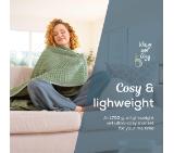 Beurer HD 72 Waffle Sage Green Heated overblanket; Soft and cuddly surface; Machine-washable at 30°C; 3 temp. settings; 1.7kg. Lightweight blanket