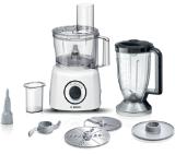 Bosch MCM3230W, Compact food processor MultiTalent 3; White; 800 W, Switch settings: 2-stage; Bowl capacity: 2.30 l, Liquidiser with safety lid and capacity: 1 l; Mix bowl-max flour+ingredients: 0.80 kg, Mixing bowl-max. dry mixture 0.5 kg; No. of includ