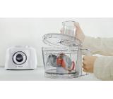 Bosch MCM3230W, Compact food processor MultiTalent 3; White; 800 W, Switch settings: 2-stage; Bowl capacity: 2.30 l, Liquidiser with safety lid and capacity: 1 l; Mix bowl-max flour+ingredients: 0.80 kg, Mixing bowl-max. dry mixture 0.5 kg; No. of includ