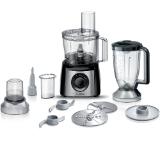 Bosch MCM3531M, Compact food processor MultiTalent 3; Black; 800 W, Switch settings: 2-stage; Bowl capacity: 2.30 l, Liquidiser with safety lid and capacity: 1 l; Mix bowl-max flour+ingredients: 0.80 kg, Mixing bowl-max. dry mixture 0.5 kg; No. of includ