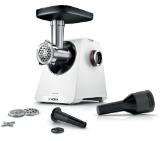 Bosch MFWS421W, SER4, Food mincer, Main color: white, Output per minute: 2,5 kg, Reverse: yes, Power: 500W, Blocking power: 1.900W, Accessories included: 1 x filling aid, 1 x filling tray, 1 x pusher, 1 x sausage attachment, 1 x double-sided stainless st