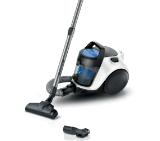 Bosch BGC05LW2, SER2, Bagless vacuum cleaner Cleann’n, white/blue, 700W, 1 Furniture brush and crevice nozzle, 76 db(A), 1,5 l, EPA 12 wahsable 99.9%
