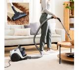 Bosch BGC05LW2, SER2, Bagless vacuum cleaner Cleann’n, white/blue, 700W, 1 Furniture brush and crevice nozzle, 76 db(A), 1,5 l, EPA 12 wahsable 99.9%